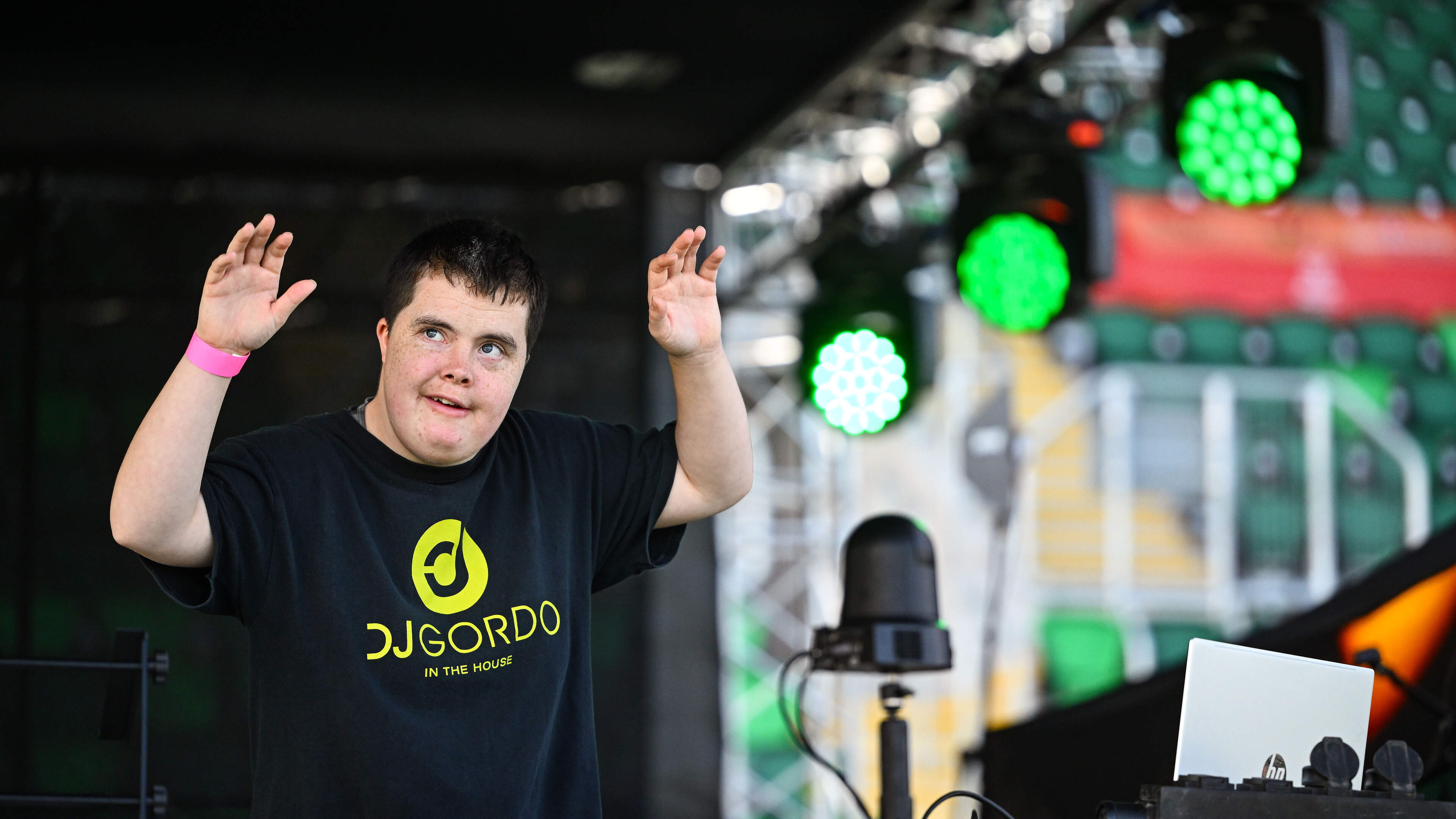DJ Gordo spins the discs at the Special Olympics Ireland Summer Games